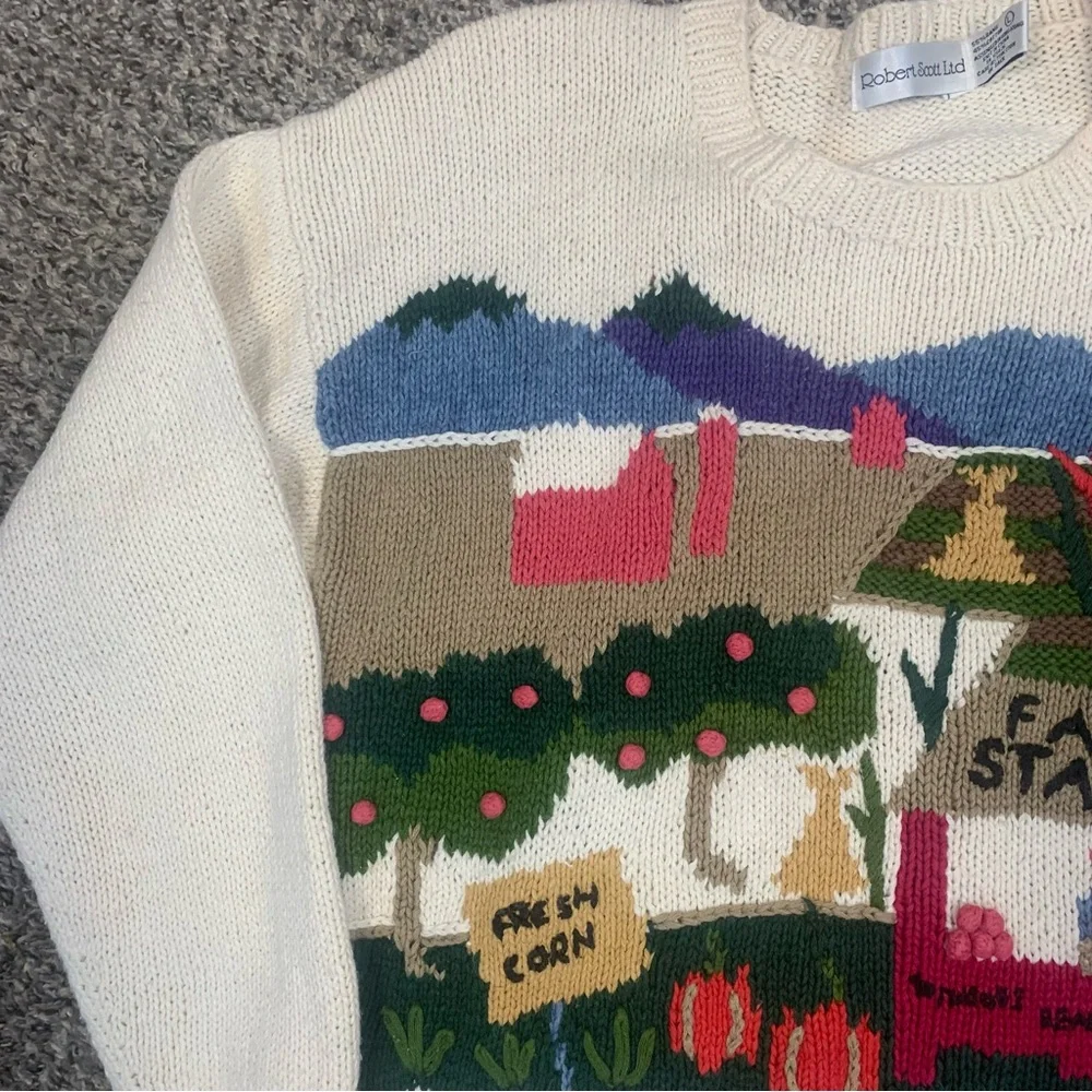 VTG Robert Scott Novelty Farm Stand Sweater - Picture 6 of 14